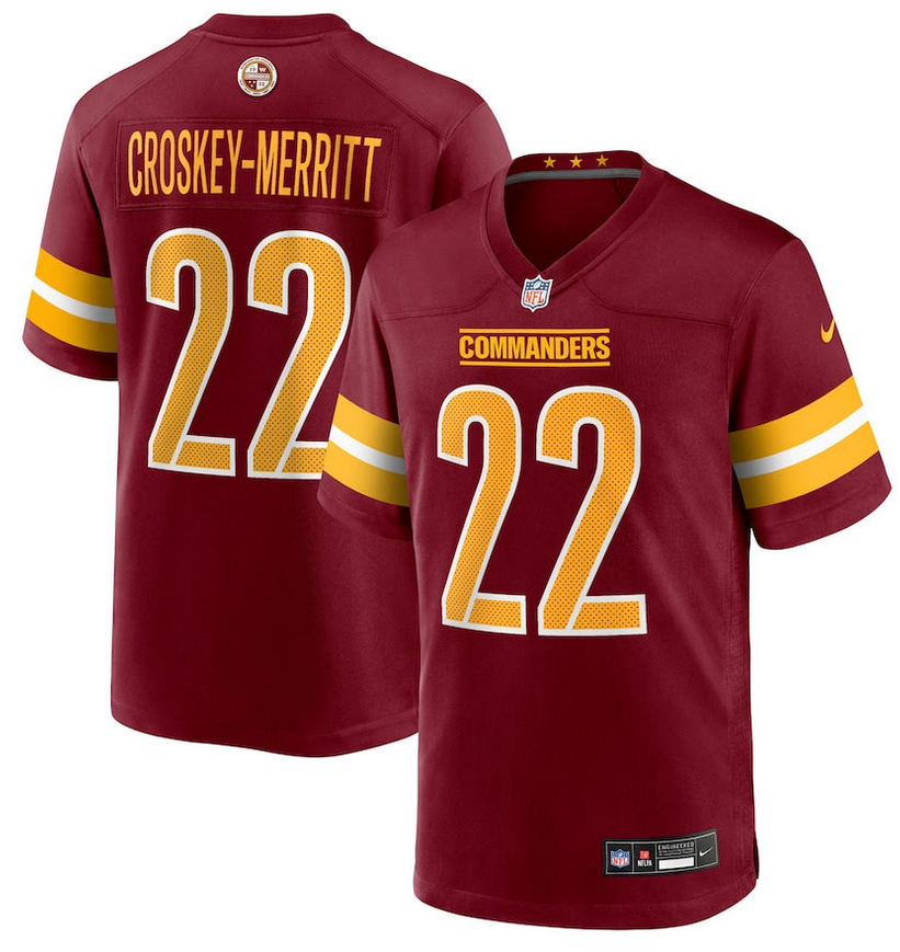 Men Washington Commanders #22 Croskey Merritt red 2025 Nike NFL jersey->washington commanders->NFL Jersey